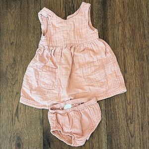 Carter's Soft Pink/Blush Dress & Diaper Cover 12 Months
